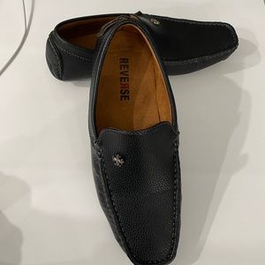 REVERSE men black slip on shoes. Side 9